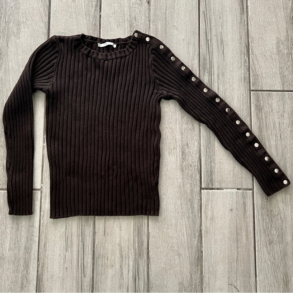 Snap sleeve sweater in chocolate brown - GUC - vintage sweater